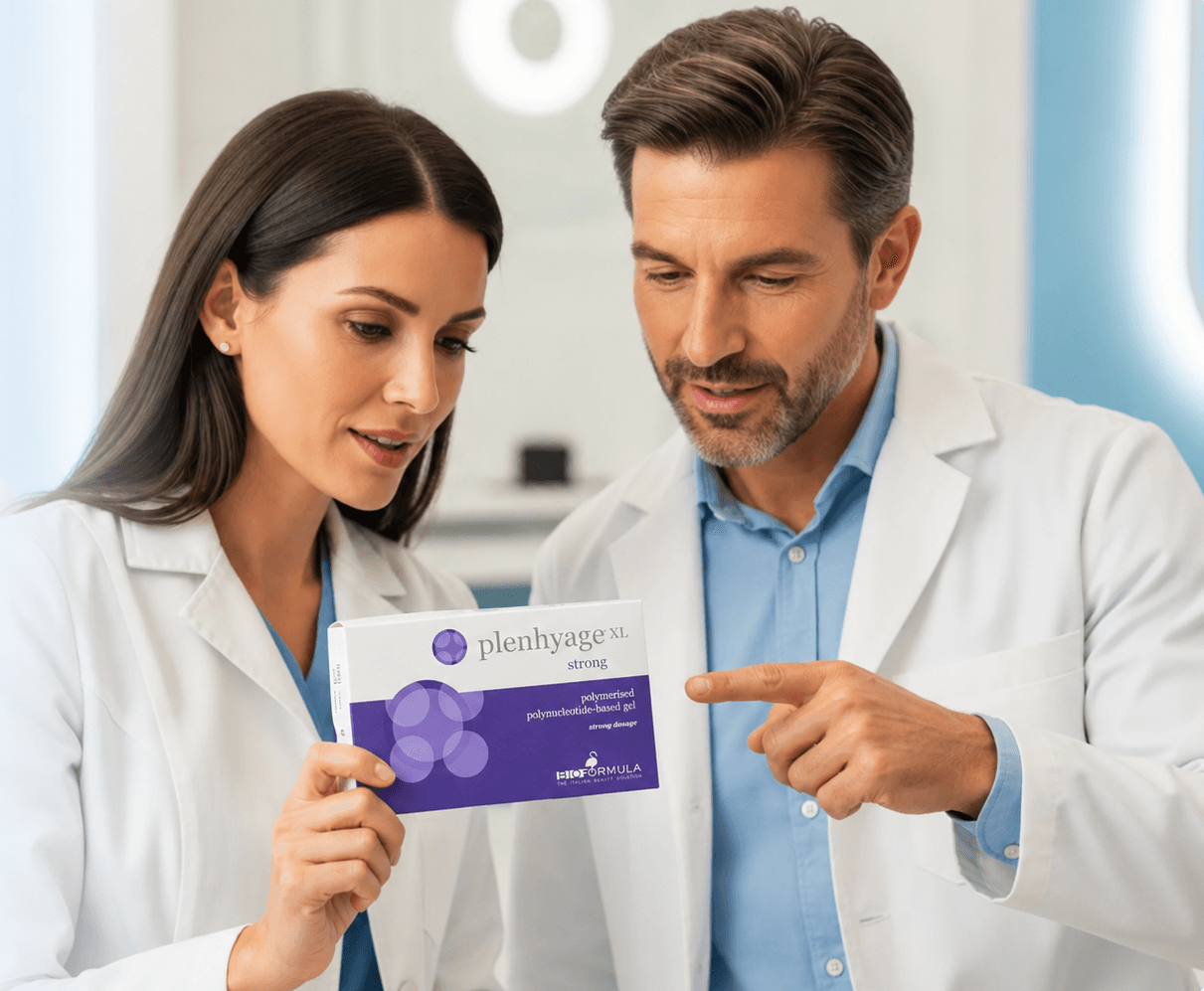 Medici colaborând într-o clinică de medicină estetică